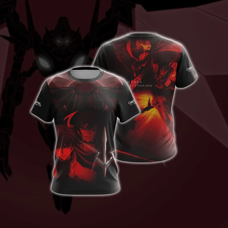 2026New Code Geass: Lelouch of The Rebellion Character Print Crew Neck Short Sleeve Sports T-Shirt - A Top Choice for Anime Fans