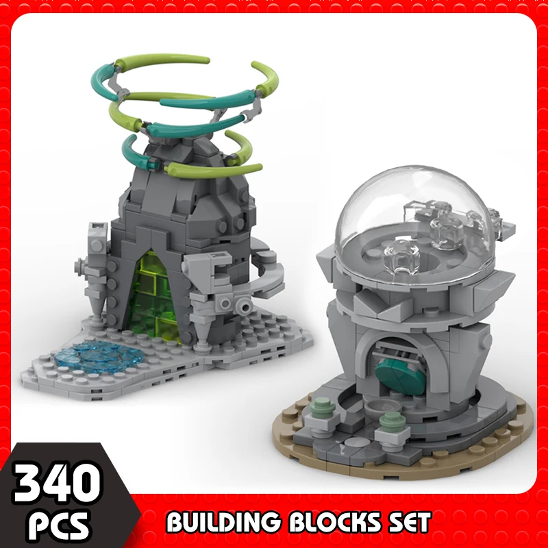 

MOC Game Zeldaed Shrine of Light Gacha Device Dispenser MOC-153790 Building Blocks Games Scene Architecture Bricks Toys