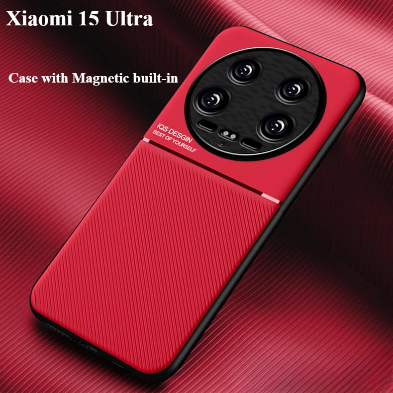 Case For Xiaomi 15 Ultra Leather Texture Magnetic Slim Matte Cover For Xiaomi 15 Mi15 Ultra Shockproof Bumper Funda