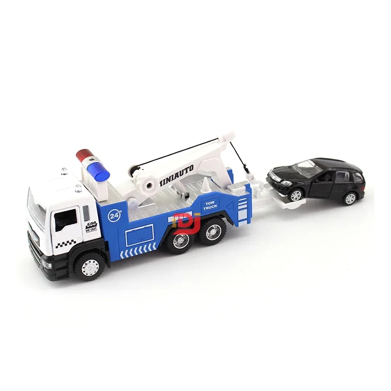Toys Diecasts Tow Truck Set & Rescue Trailer 1:50 Alloy Model ( With One 1:64 Car) Transport Vehicle Boy\'s Gift B102
