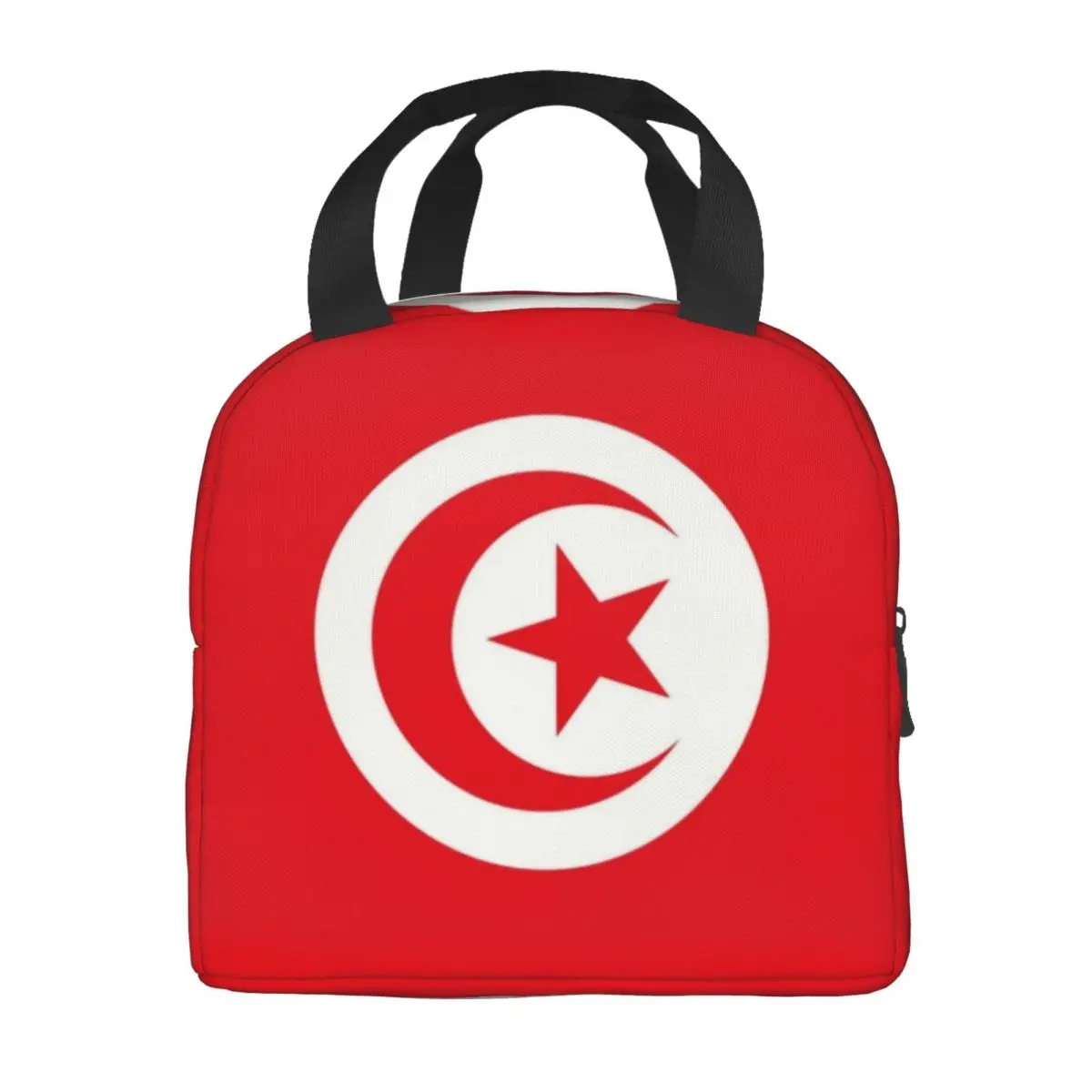 Custom Tunisia Flag Portable Lunch Box for Women Leakproof Cooler Thermal Food Insulated Lunch Bag School Children Student