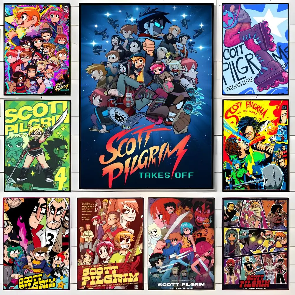 Comic Series S-Scott Pilgrim Poster Wall Art Print Decorative Mural Home Decor Gift Unframed