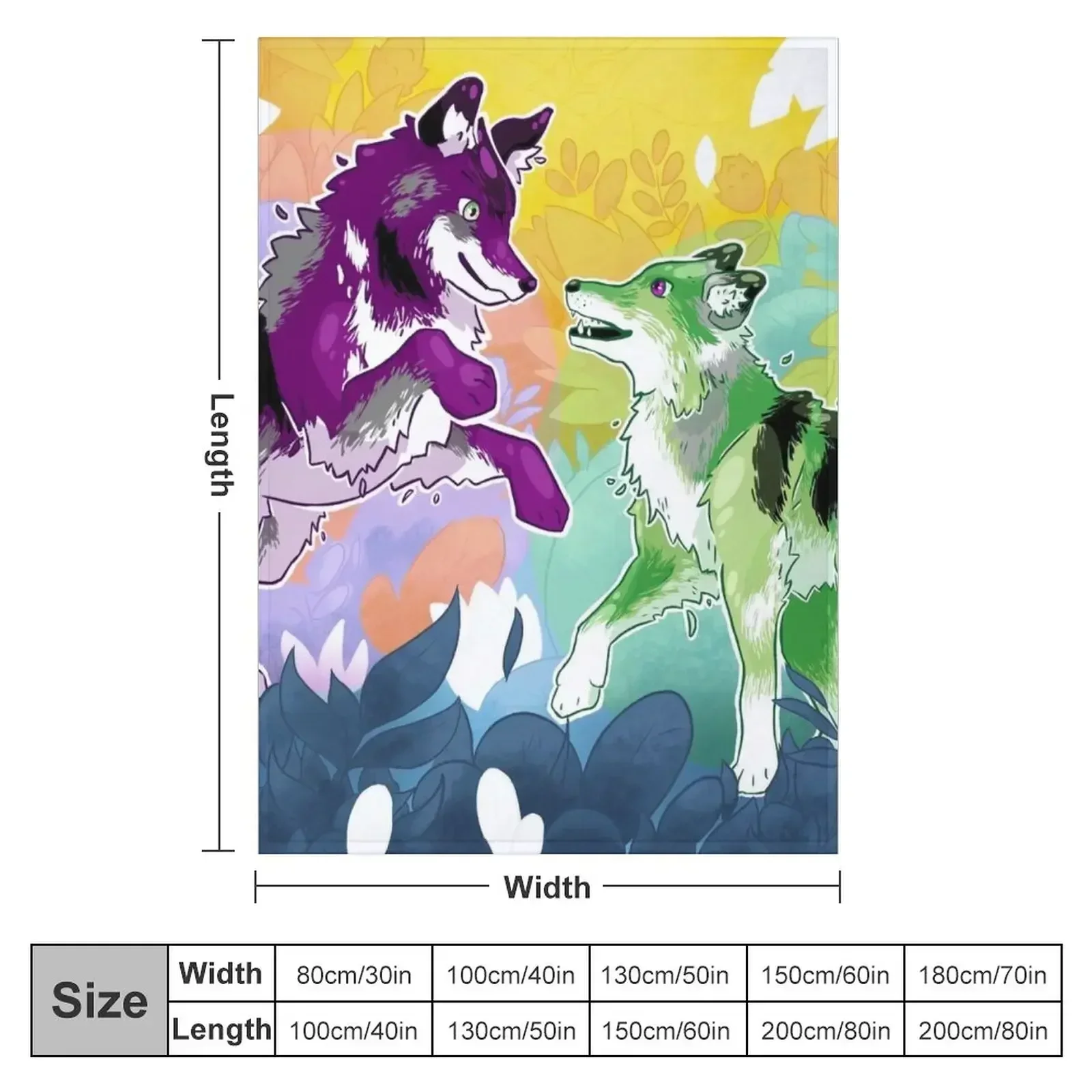 Aro/Ace Wolf Dance Throw Blanket couch cozy soft plush fuzzy picnic outdoor blanket