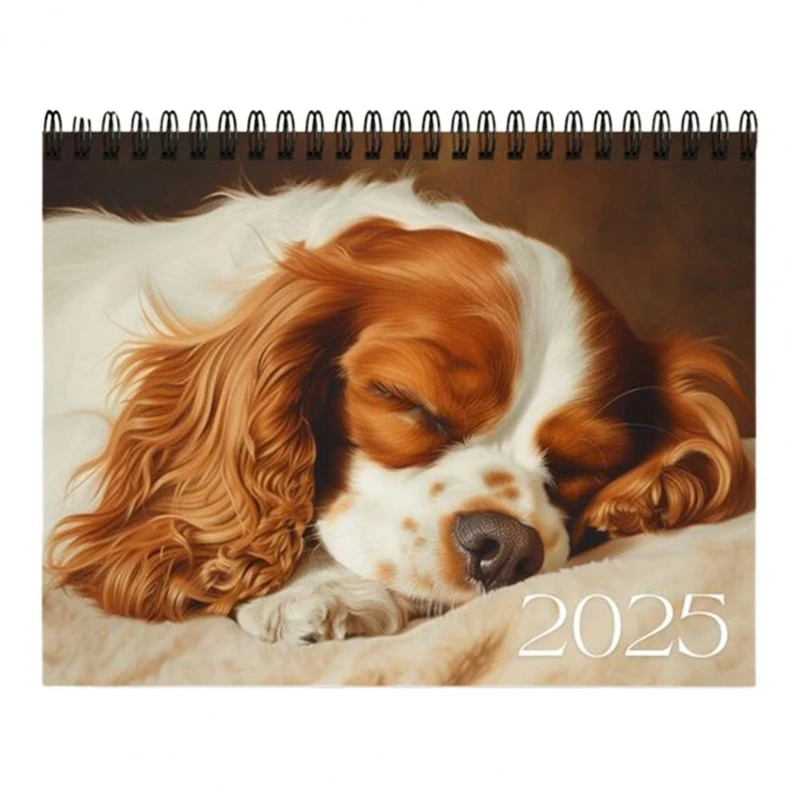 

2025 Dog Wall Calendar Funny Sleepy Dog Pattern Calendar Holiday Reminder Home Office Daily Planner Time Management Tool