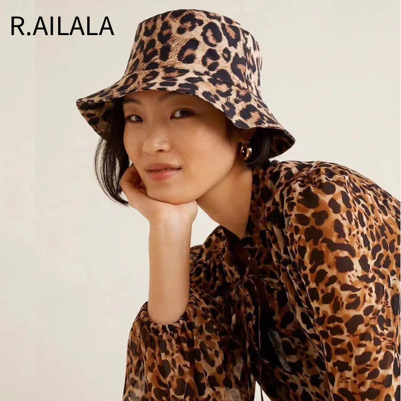 2022 Two Side Leopard Bucket Hat For Women Reversible Panama Travel Sun Hat Summer Ladies Beach Sun Protection Fisherman Hats