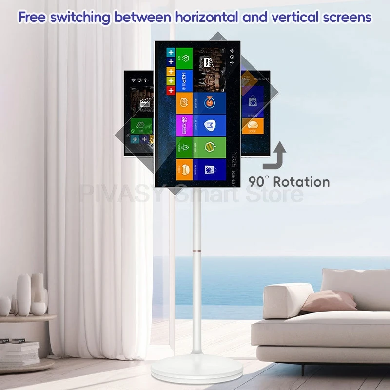 Smart TV de varios tamaños, pantalla táctil de alta batería, dispositivo Android 8 + 128G, Monitor móvil giratorio, vídeo interactivo de negocios en vivo