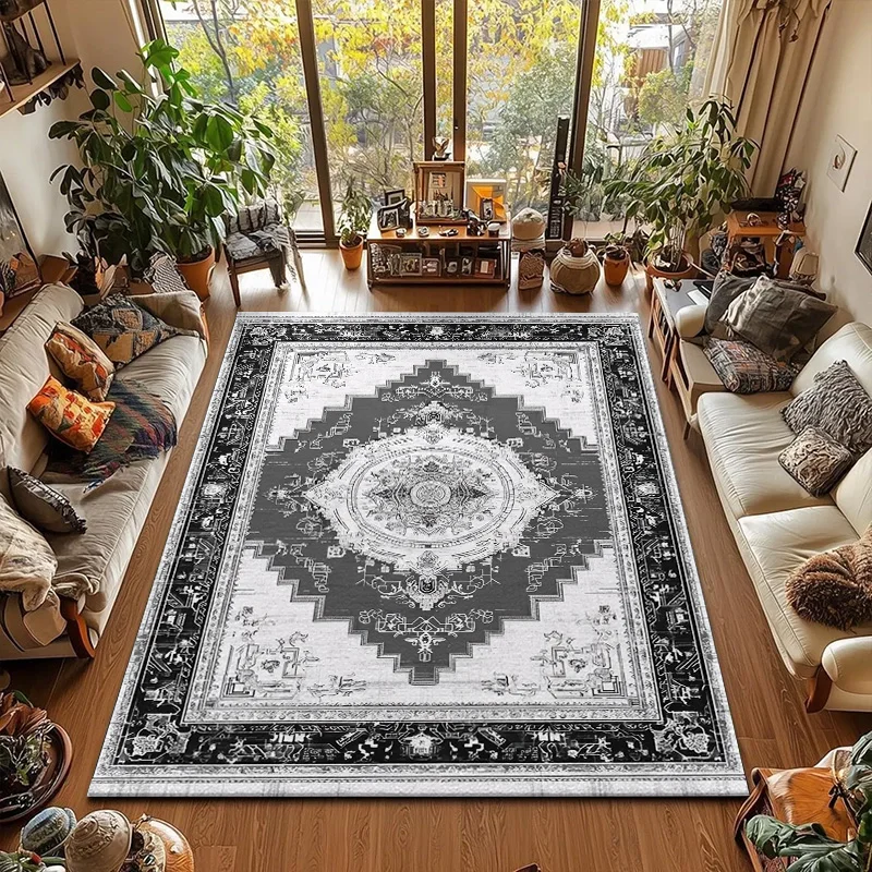 RAKKS ريترو الفارسي نمط هندسي المنزل الحمام الكلمة حصيرة غرفة المعيشة سجادة كبيرة غرفة الطعام دراسة أريكة السرير السجاد.