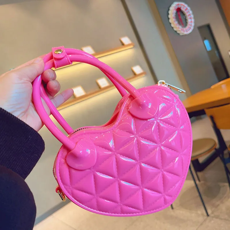 Anime Monster Cosplay Draculaura Girl Handheld Bags Hearts Rhombic Lattice Chain Bag Lolita Women Halloween Shoulder Bag