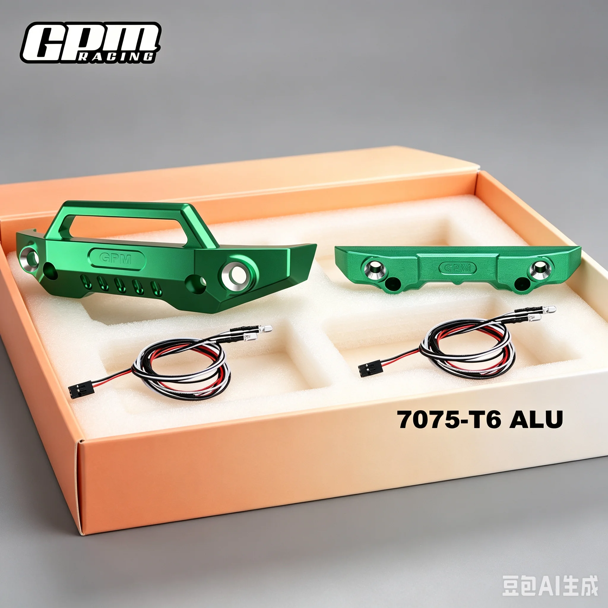 GPM 7075 Alloy Front Bumper & Rear Bumper (With Led Lights) For 107154-1 TRAXXAS Mini Maxx