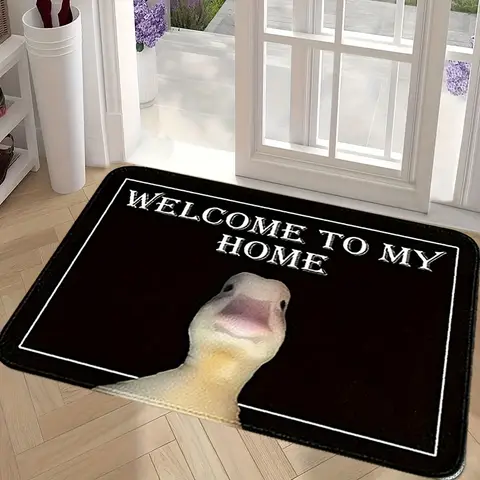 1 Funny Duck Slogan Door Mat, Non-slip Floor Mat, Suitable for Living Room, Bedroom, Bathroom, Holiday Home Decoration