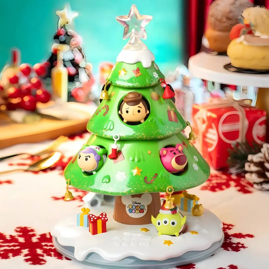 Disney Tsum Tsum Christmas Tree Mickey Woody Buzz Donald Duck Alien Action Figures Mini Dolls Kids Toys Model for Children Gift