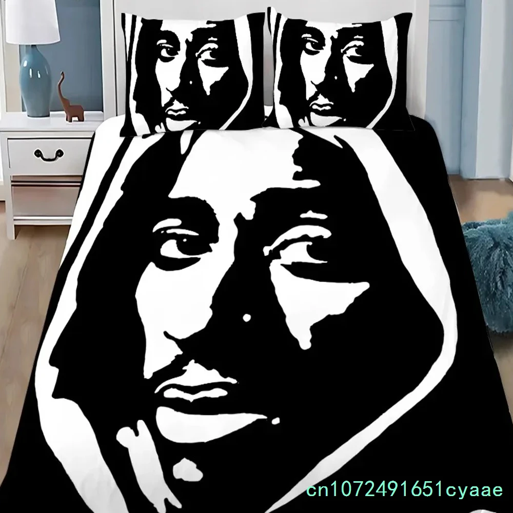 Exquisite 3D 2Pac Tupac Wallpaper Hip Hop Digital Printing Bedding Set Comforter Bed Youth Kids Girls Boys Gift