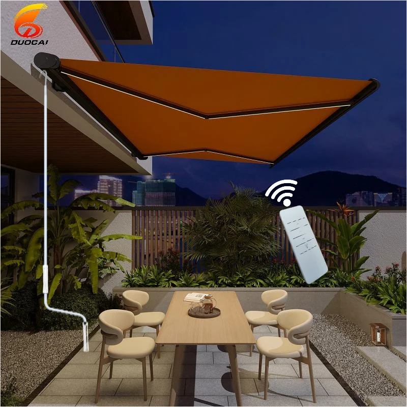 4x3.5m 4.5x3.5m 4.5x4m 5x3.5m 5x4m 6x3.5m  6x4m Big Size 4m Projection Motorized Arm Awning Full Cassette Awning