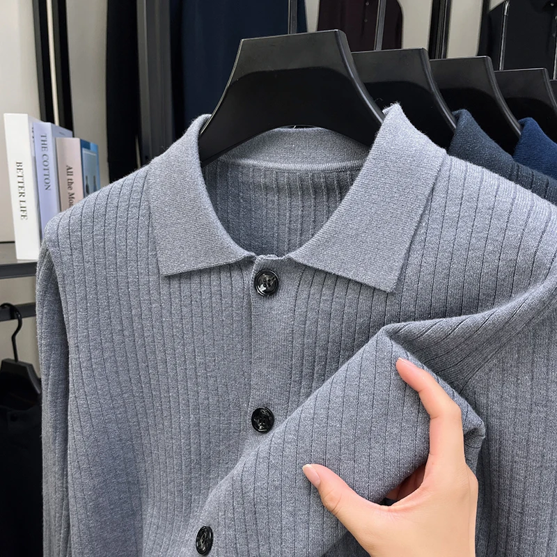 2025 الخريف والشتاء العلامة التجارية الخفيفة الفاخرة الراقية موضة الاتجاه سترة الرجال عادية بسيطة الأصلي التلبيب سترة #4