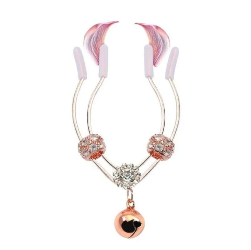 Abrazadera ajustable para pezones y clítoris para mujer, con estimulador de campana, Clips para pezones de Metal de oro rosa, sujeción de Bondage para pechos, juguete sexual esclavo
