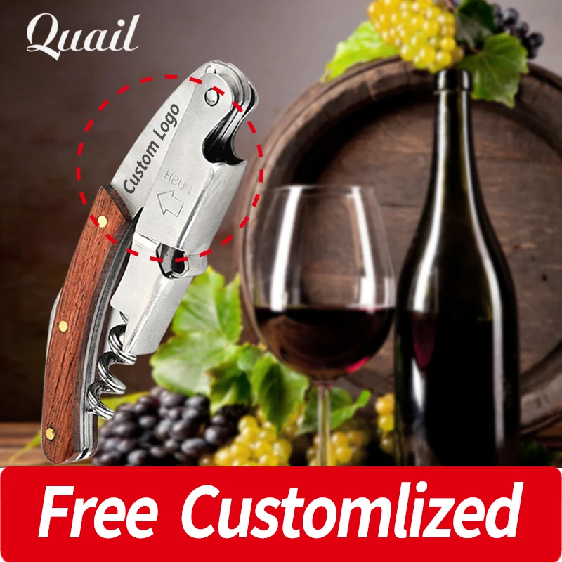 10pcs Personalized customization wooden bottle opener,customized red wine bottle opener,custom drill bit opener