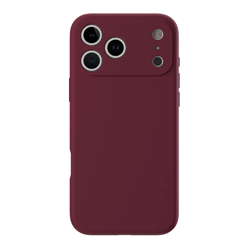 Nueva funda de teléfono roja ciruela para Apple iPhone 17 16 15 Pro Max 15 16 Plus 17 aire líquido de lujo Original cubierta suave de silicona líquida
