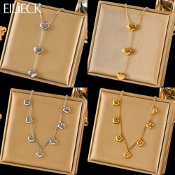 EILIECK 316L Stainless Steel Heart Love Pendant Necklace For Women Fashion Fashion 2-Color Neck Chain Waterproof Jewelry Collar