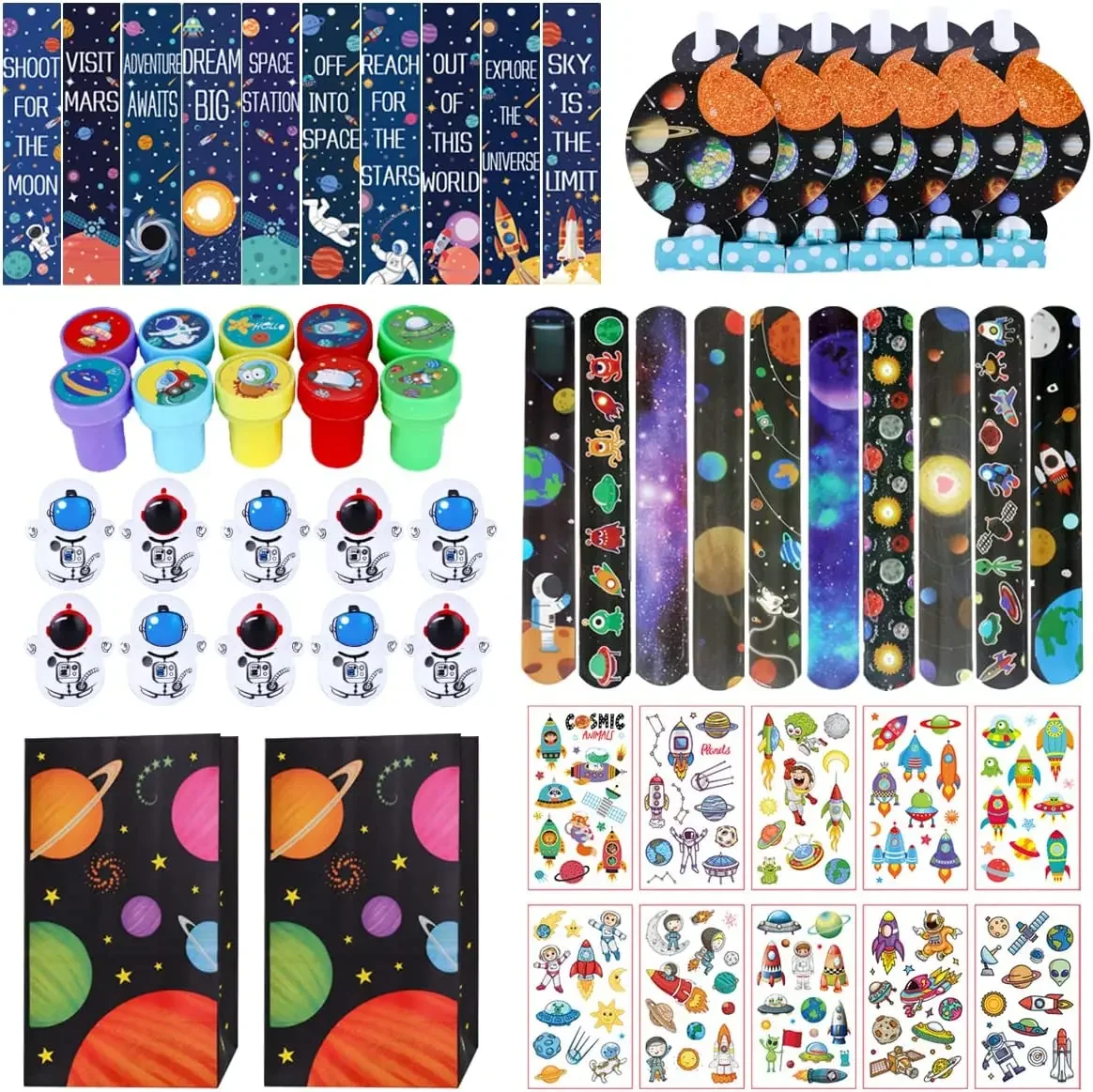 Kreatwow-Outer Space Party Favors, Planet and Astronaut Gift, Goodie Bags Set, Galaxy Themed Birthday, Baby Shower Supplies