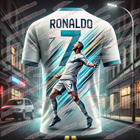 Summer New Ronaldo Fashion Printed Men's Fan Commemorative T-shirt Outdoor Breathable Quick Drying Comfortable Jersey