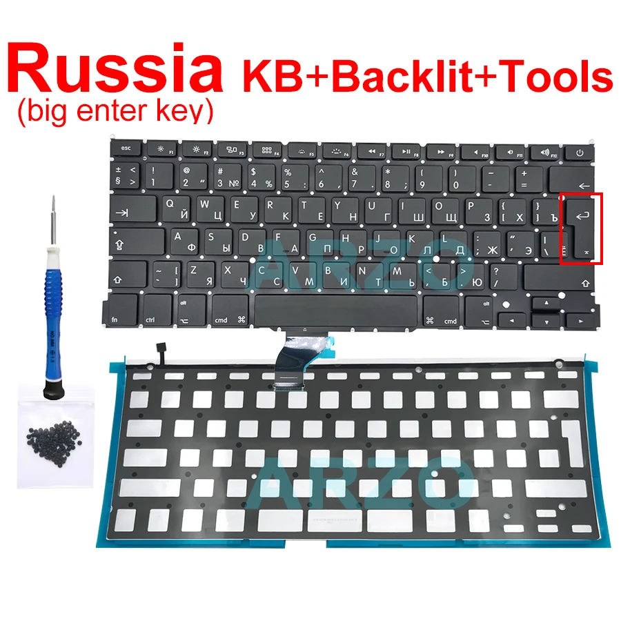 New Laptop A1502 Keyboard US UK Spain Russian French Swiss