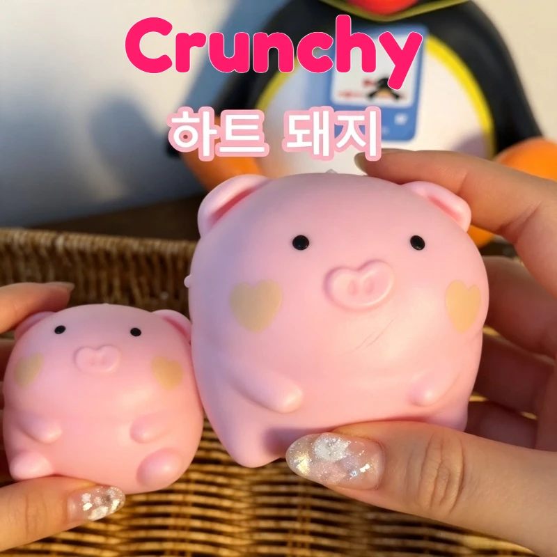 Crunchy Pink Pig Squishy Handmade Ball Love Pig Slow Rebound Fidget Squeeze Toy Sensory Anxiety Relief Stress Toy ASMR