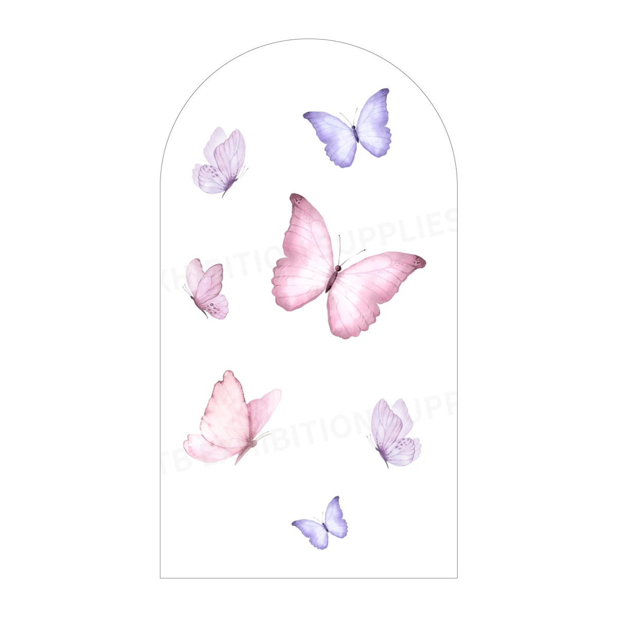 Arch Backdrop Cover Watercolor Butterfly Flowers Girl Birthday Photography Arched Background Baby Shower Custom Party Decoration