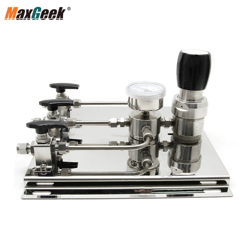 Maxgeek 3000psig Stainless Steel Gas Control Panel Special Gas Pressure Reducing Valve Pressure Relief Valve