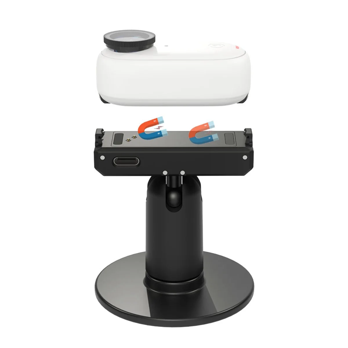 新しい調整可能なクイックリリース USB Type-C 充電磁気ピボットスタンドマウントブラケット Insta360 GO 3 カメラ用