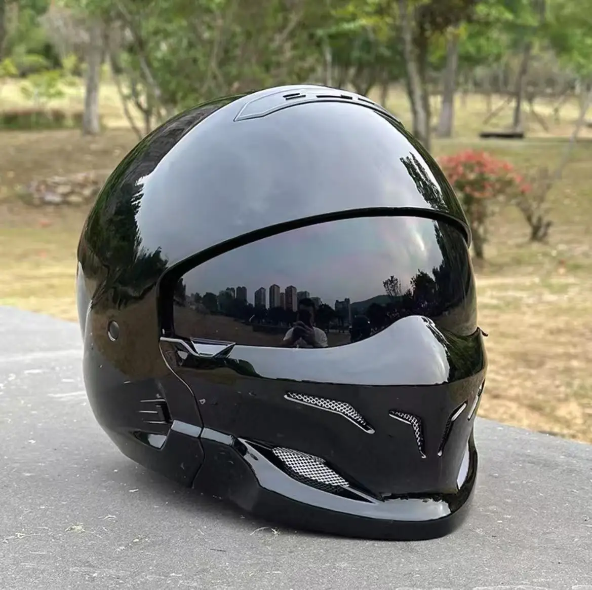

Vintage Bright Black Scorpion Retro Helmet 3/4 Open Face Motorcycle Helmet Lightweight Breathable for Cruiser Chopper Riders