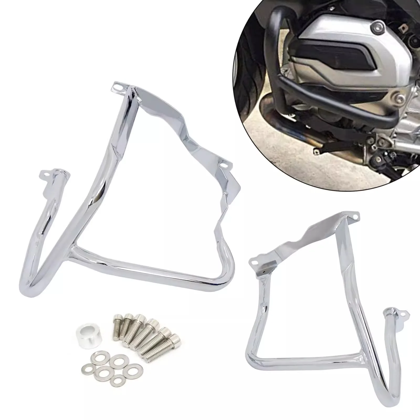 

Black Front Engine Guard Highway Crash Bars Protector For BMW R1200RT 2014-2017