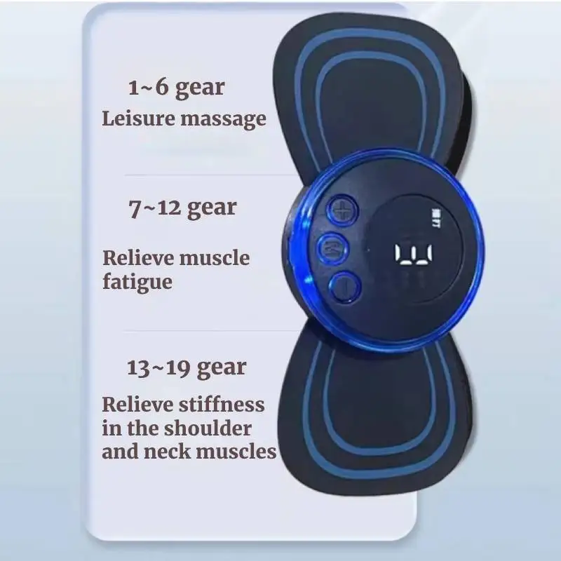 มินินวด patch เครื่องนวดปากมดลูกไหล่และคอนวดแบบพกพาอัจฉริยะ 8 โหมด 19 force Stimulator Massage Patch