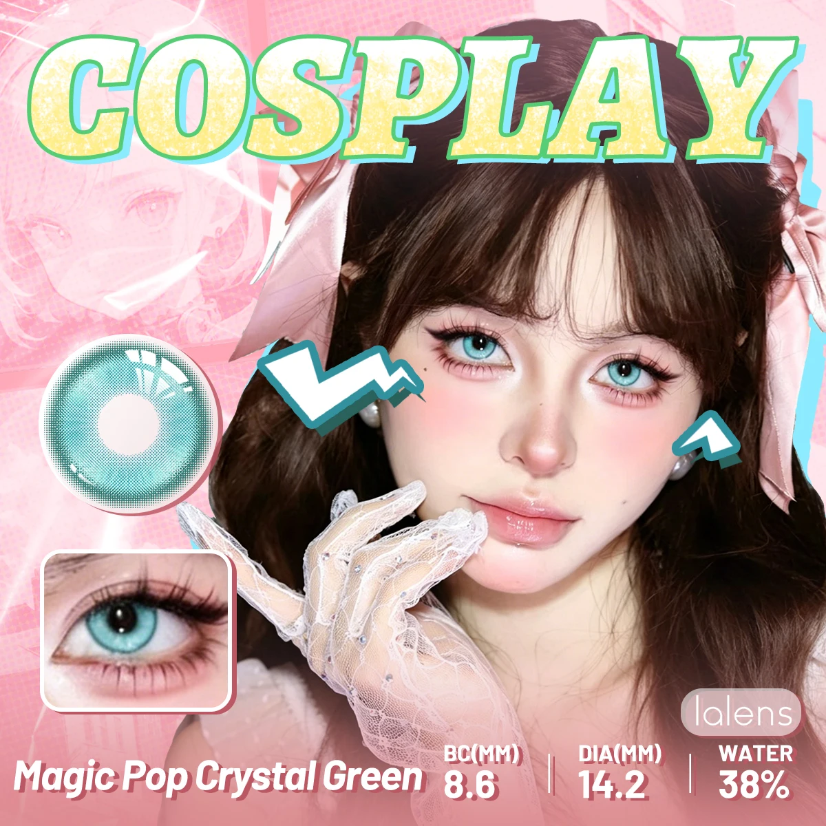 VISUASHOW 14,5mm Blaue Anime Cosplay Farbige Kontaktlinsen 6 Monate Einweg Lebendige Augen-Make-up Cyber Kosmetik Rote Weiche Linsen – Detail 11