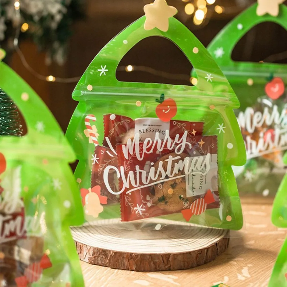 

Gift Xmas Tree Christmas Candy Bags Cartoon Deer Plastic 3D Sealed Bag Cookies Chocolate Festival Favors Packaging Bag