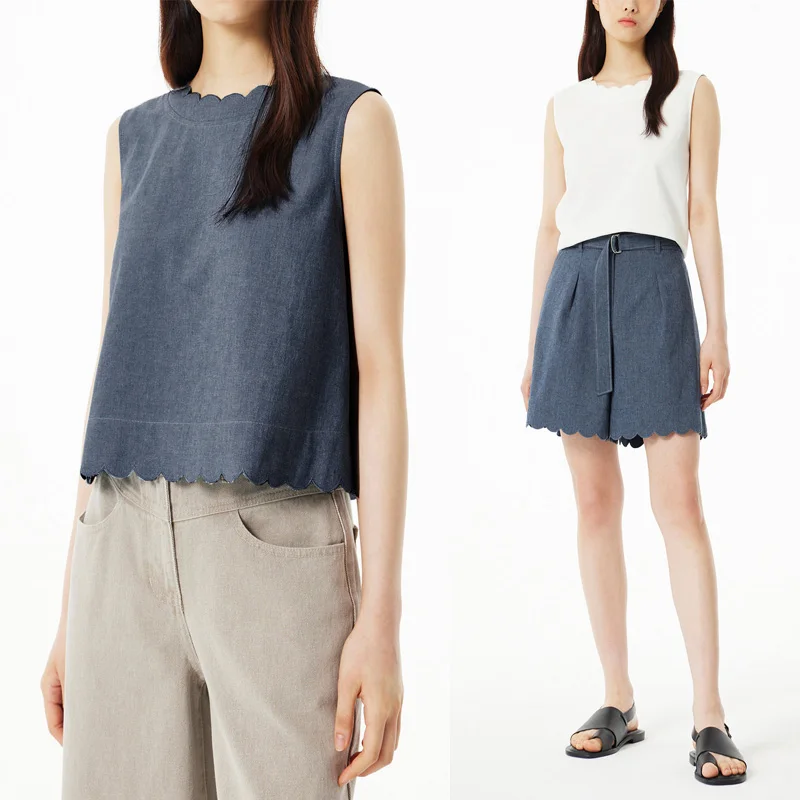 

MICOAT Anti-Aging Linen Set Svel Top with Belt Decoration ort Pants Women's Faion Set Selfwill Brand Summer 2025