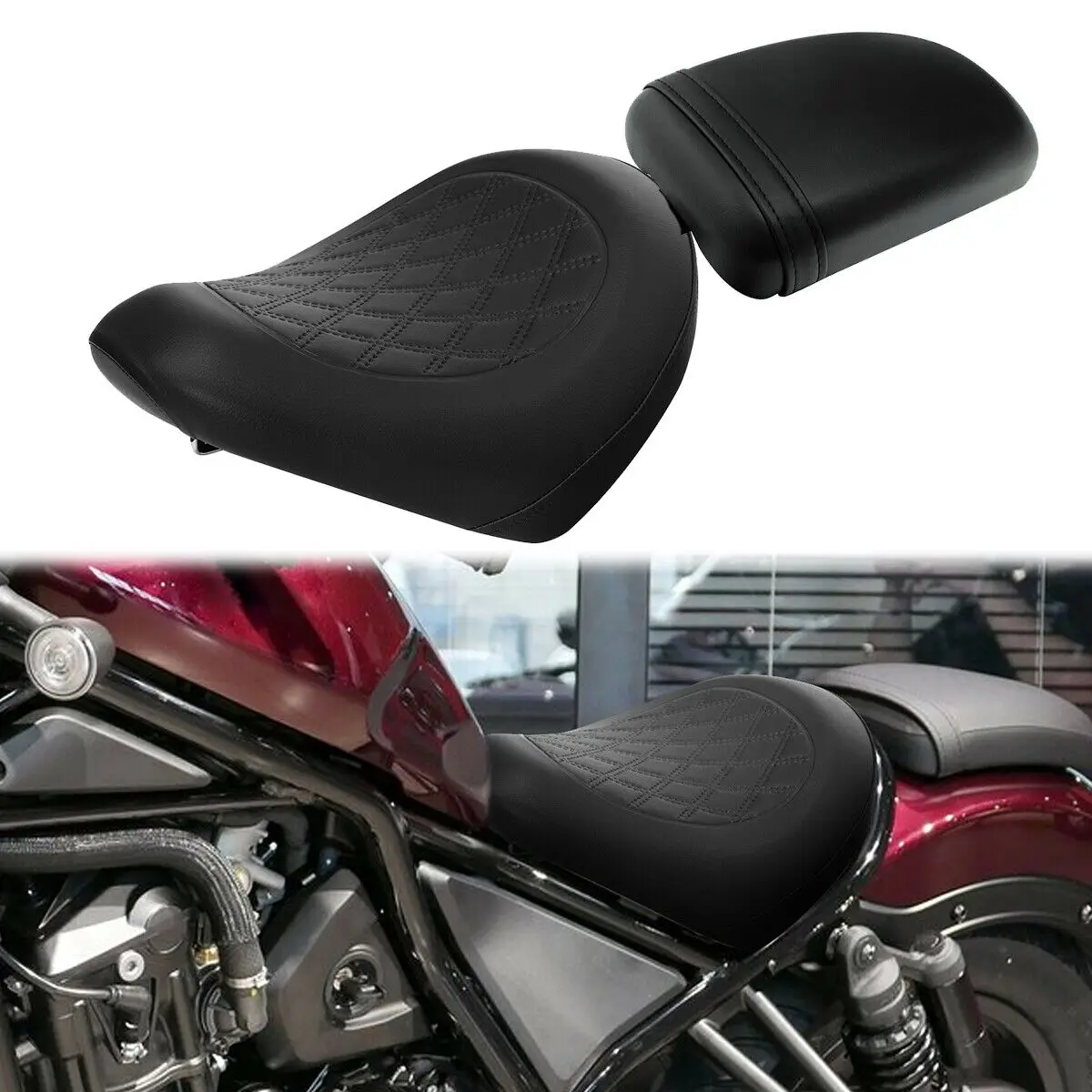 

Black Front Driver Rear Passenger Seat For Honda Rebel CMX1100A CMX1100D AC 2021-2024 2022 2023 Motorcycle Accessories