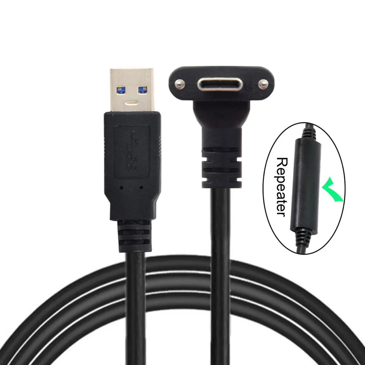 Down up angular usb 3.1 tipo-c parafuso duplo travamento para dados usb3.0 gl3523 cabo repetidor 90 graus 8.0m para câmera oculus quest link