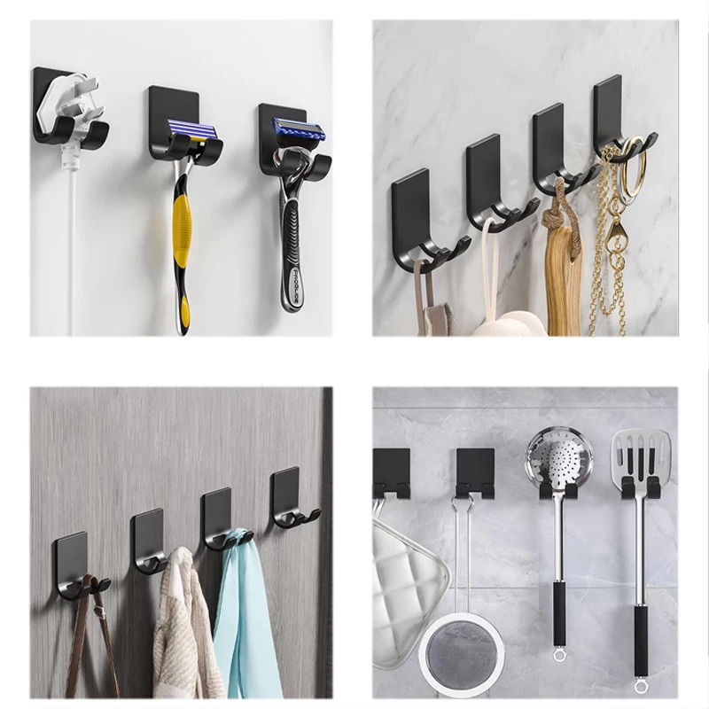 ABS Small Wall Shelves Shaving Razor Holder Adhesive Storage Hook Small Item Organizers Storage Kitchens Bathroom Accessories