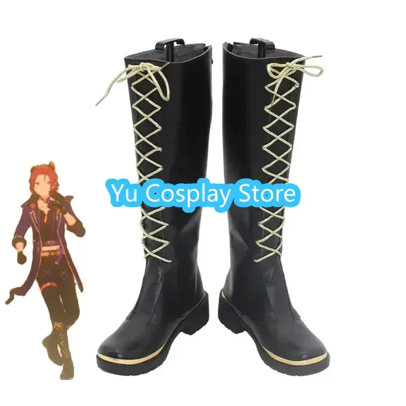 Trickstar Isara Mao Cosplay Shoes Game Ensemble Stars Cosplay Prop PU Leather Shoes Halloween Carnival Boots Custom Made