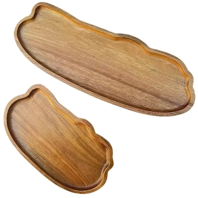 NEW Japanese Style Wooden Tea Coffee Tray Fruit Dessert Candy Plate Wood Decorative Bread Snack Cake Food Dish Trays Tableware