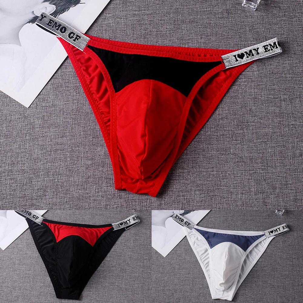 1PC Men Sexy Underwear Briefs Minimalist Sexy T-shaped Pants Low Waist Pouch Panties Breathable Thin Underpants