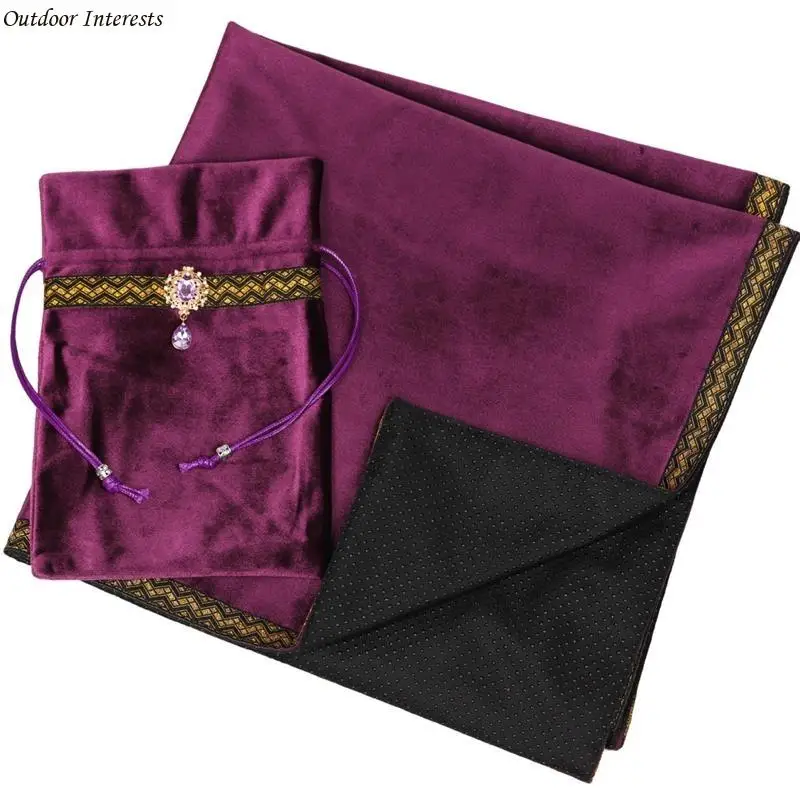 

Divination Tablecloth with Tarot Bag Nordic Metaphysical Altar Cloth Cards Board Game Table Cover Card Mat 400C