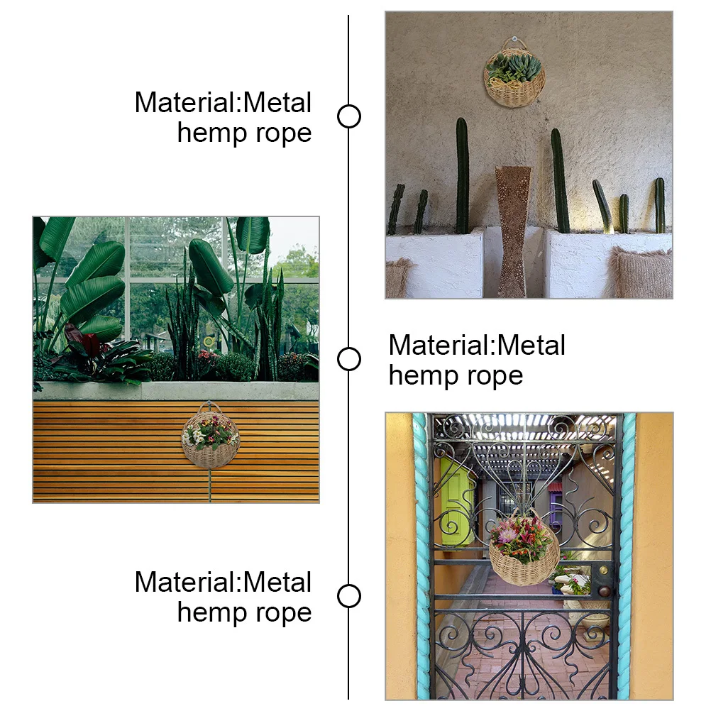 

Woven Vine Hanging Wall Basket Decorative Wall Storage Flower Holder Hanging Basket for Plants Decorative Woven Baskets