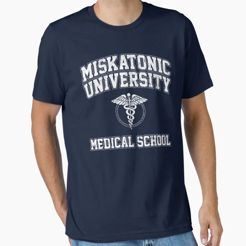 Miskatonic University Medical School  1128  Scary Halloween Gift T shirt Large size Tops Horror Cthulhu Scifi Print clothes