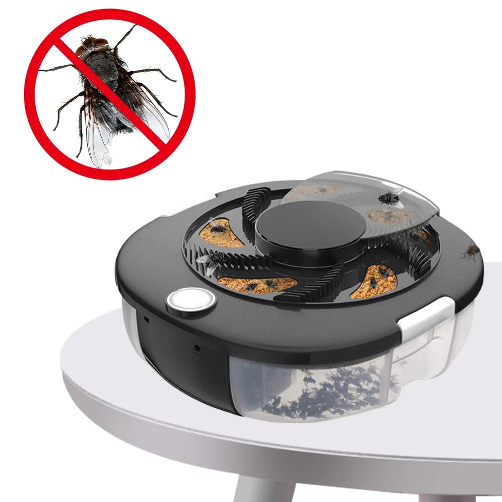 USB Electric Fly Trap with Baits Gnat Flying Insect Trap Safety Automatic Flycatcher for Indoor Home Kitchen Garden