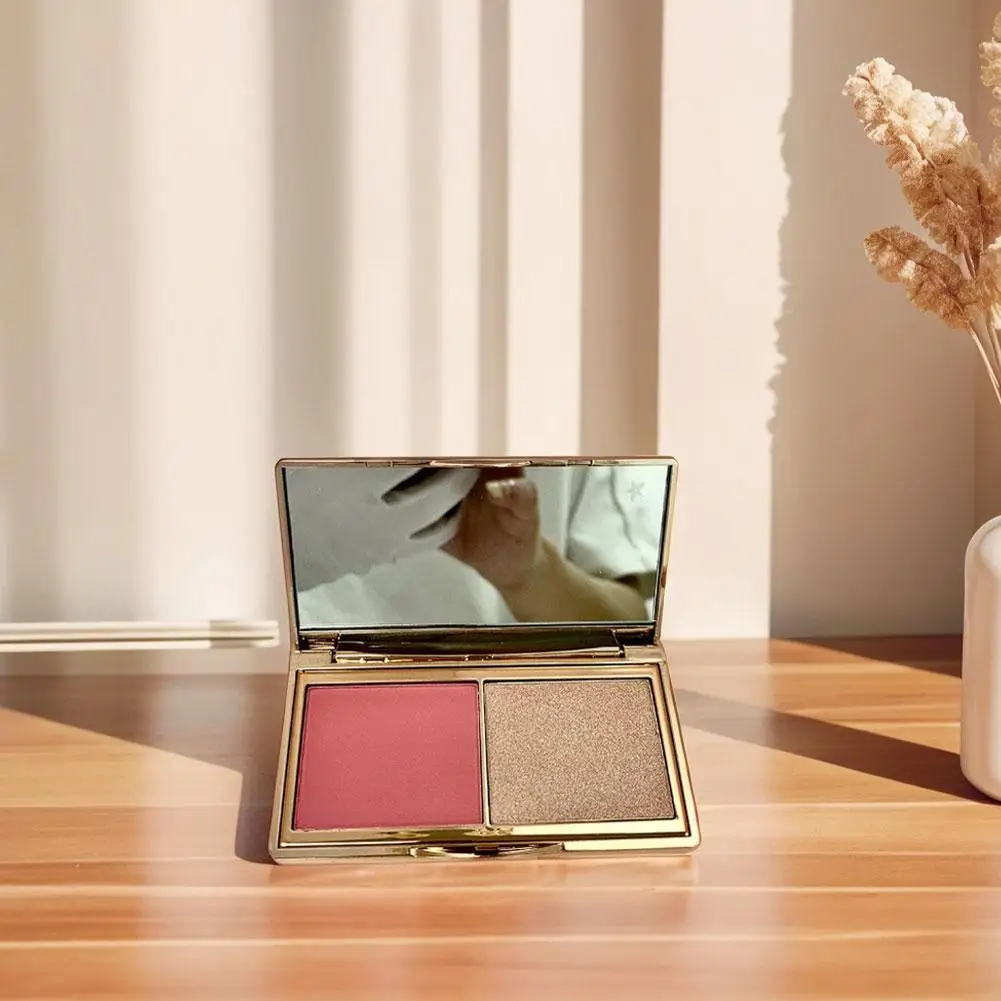 Crema opaca naturale bicolore Glitter di alta qualità Matte Pesca Viso Pigmento minerale Nude Guancia Fard Polvere Contorno Ombra