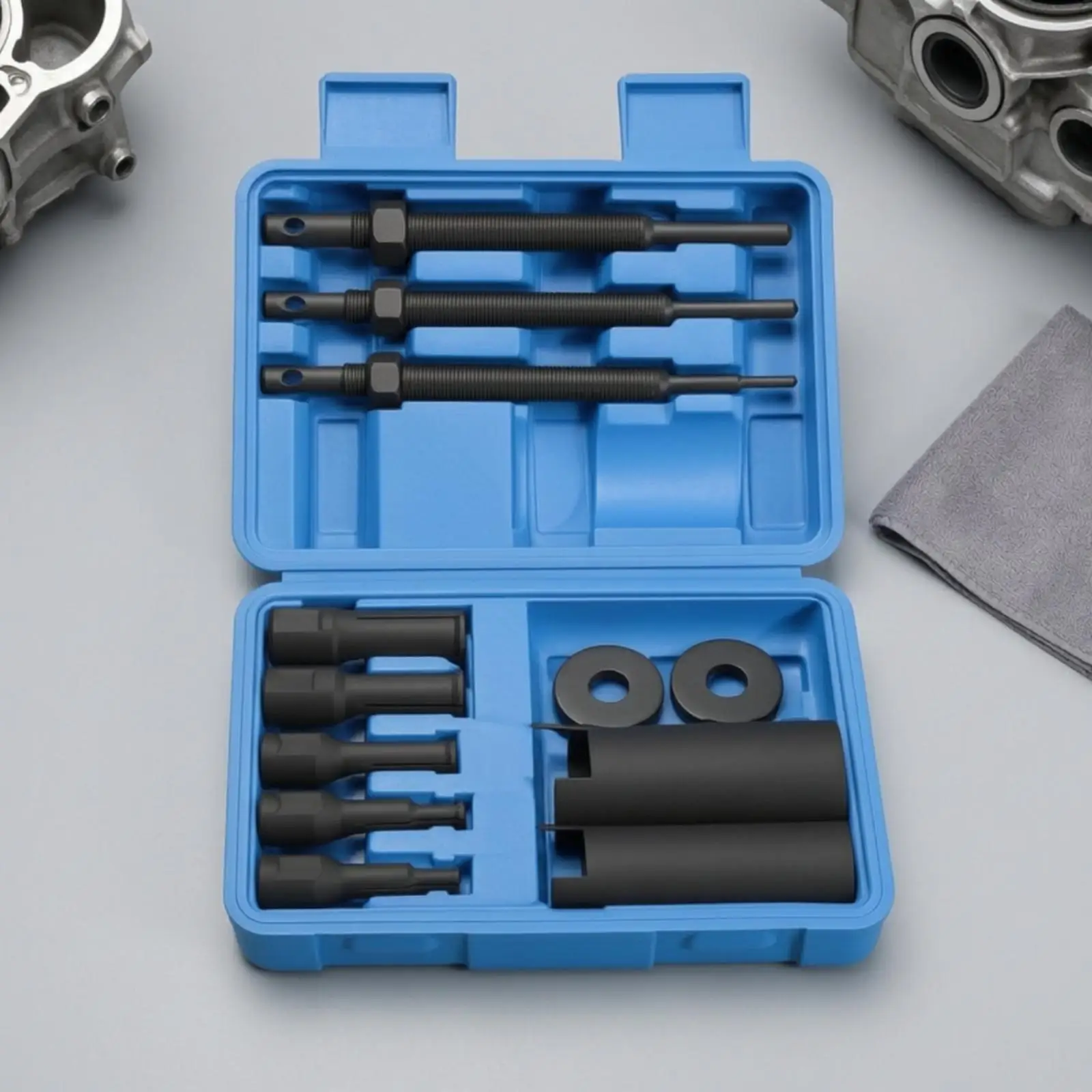 Internal Bearing Puller Set with Sleeve Heads and Washer Plates for Two Wheeled Vehicle Maintenance
