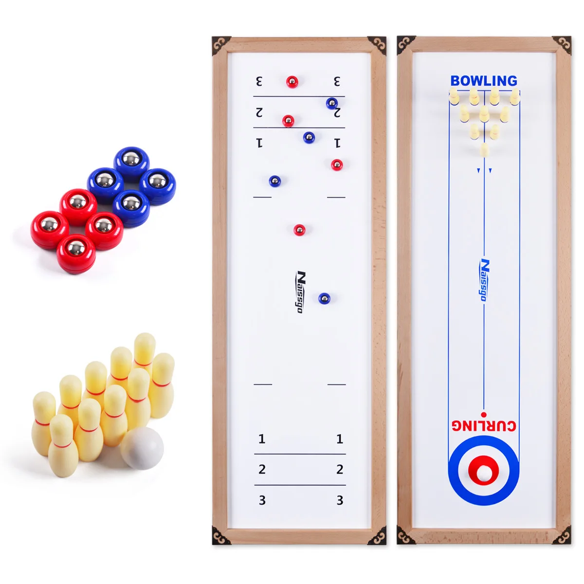 

Amazon Cross Border 3 в 1, настольные игры для керлинга, портативные настольные игры для боулинга