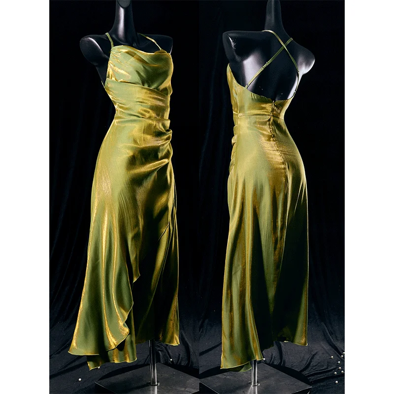 2024 New Sexy Summer Polarized Green Skirt Long Adult Birthday Party Dress Dress Dress