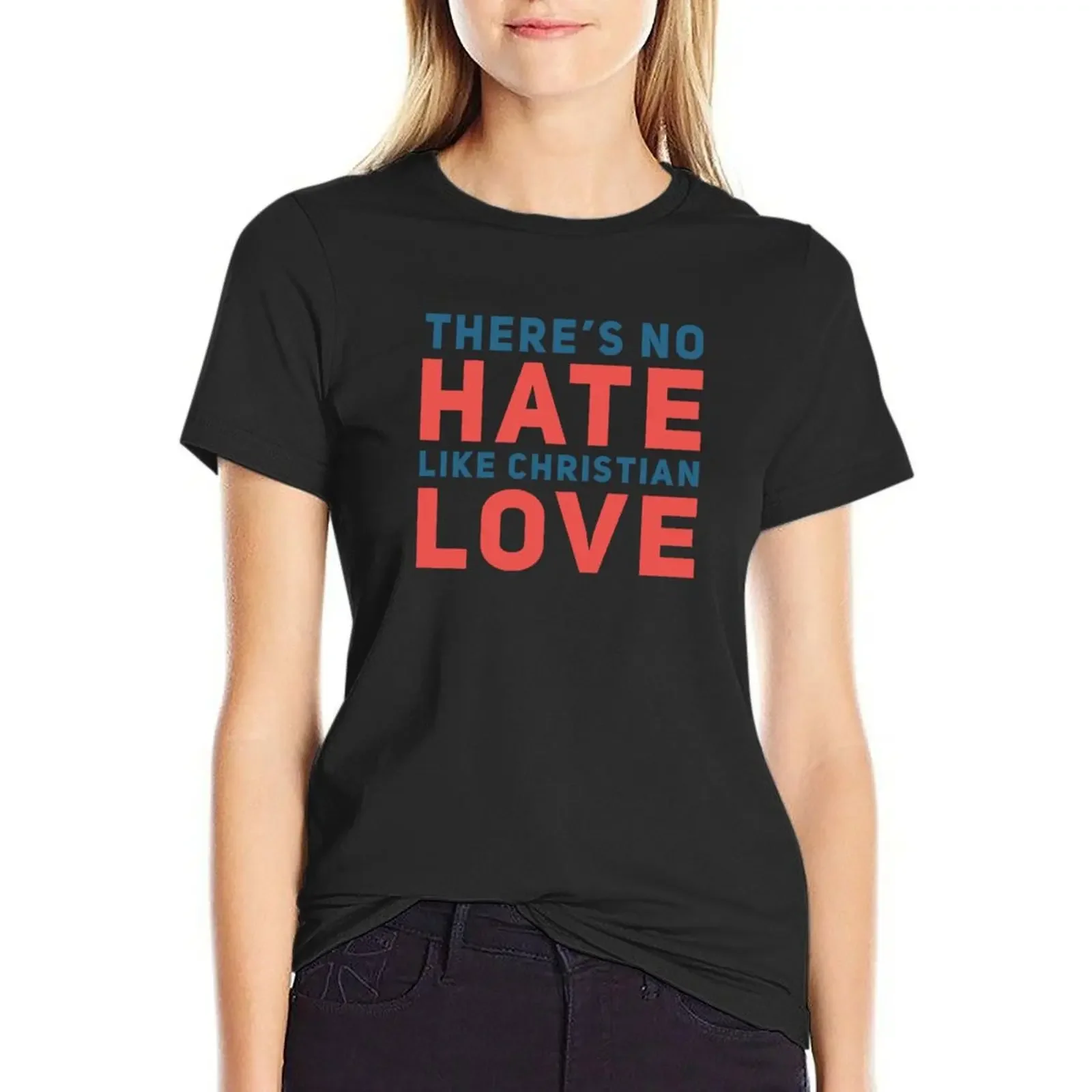 

Футболка No Hate Like Christian Love, летние топы, милая одежда, рубашка с животным принтом для девочек, рубашки ariat для женщин